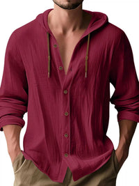 Men's Full Size Drawstring Button Up Hooded Shirt Plus Size 100400342526888 29 Affordable Fashion Under $100 Jerry's Apparel 