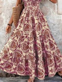 Full Size Printed V-Neck Tiered Maxi Dress Plus Size 100100096069770 30 Affordable Fashion Under $100 Jerry's Apparel 