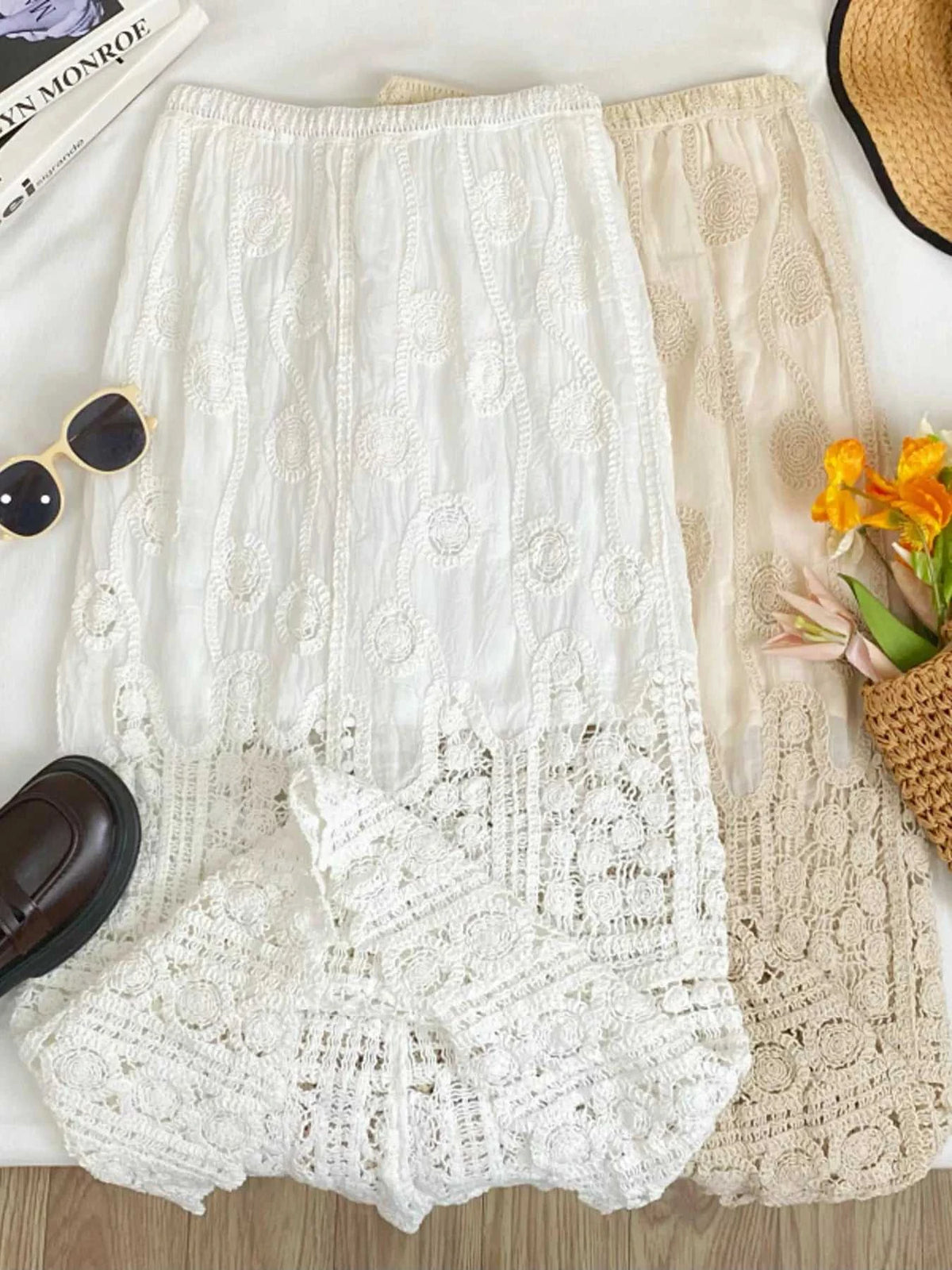 Lace Elastic Waist Midi Skirt 100100015303540 44 Affordable Fashion Under $100 Jerry's Apparel 