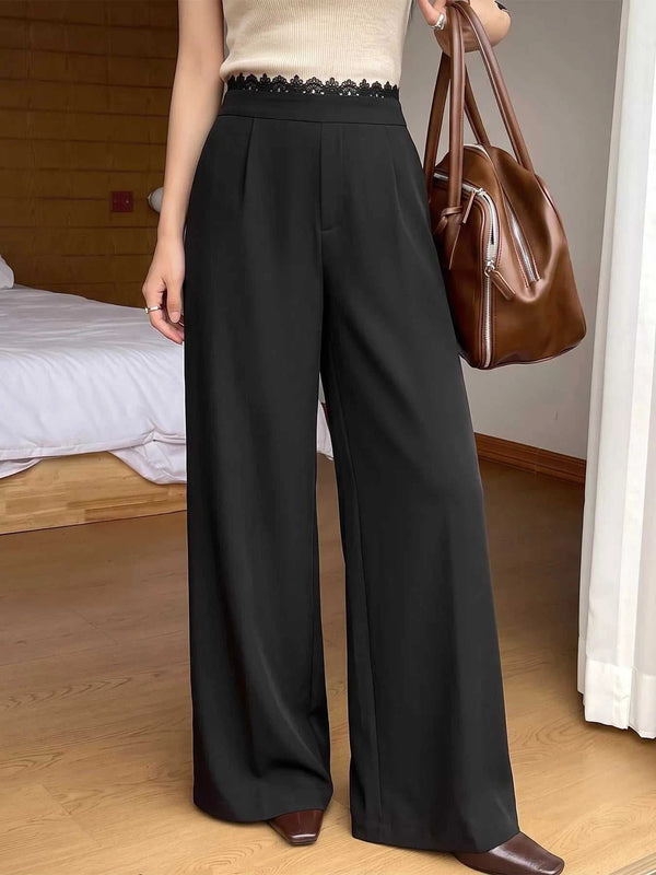 High-Waisted Wide-Leg Lace-Trimmed Pants 101001748703558 35 Affordable Fashion Under $100 Jerry's Apparel 
