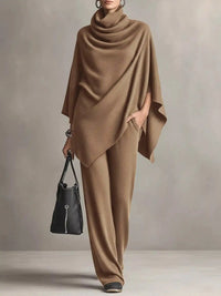 Full Size Turtleneck Poncho and Wide-Leg Pants Set Plus Size 101002605950123 65 Gifts for Her Jerry's Apparel 