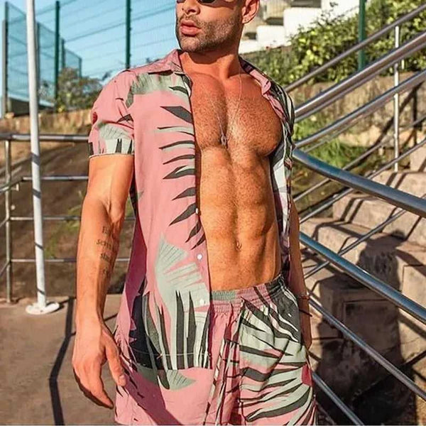 Men's Full Size Button Up Shirt and Shorts Set Plus Size 100400227063275 32 Affordable Fashion Under $100 Jerry's Apparel 