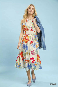 Umgee Floral Smocked Midi Dress 100100630381743 64 Affordable Fashion Under $100 Jerry's Apparel 