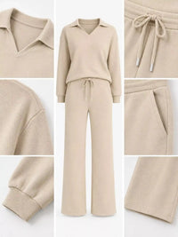 Dropped Shoulder Top and Pants Set 101001926020102 36 Women's Pants Set Gifts for Her Jerry's Apparel 