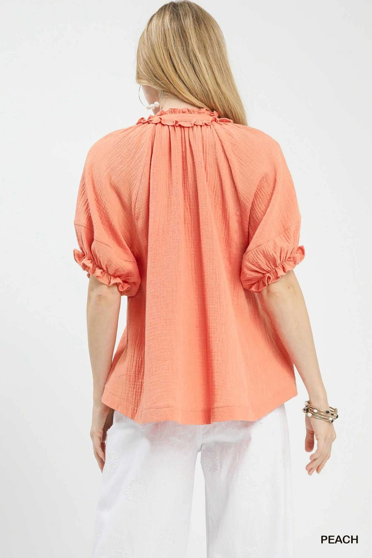 Umgee Cotton Gauze Ruffle Top 100100642161702 51 Affordable Fashion Under $100 Jerry's Apparel 