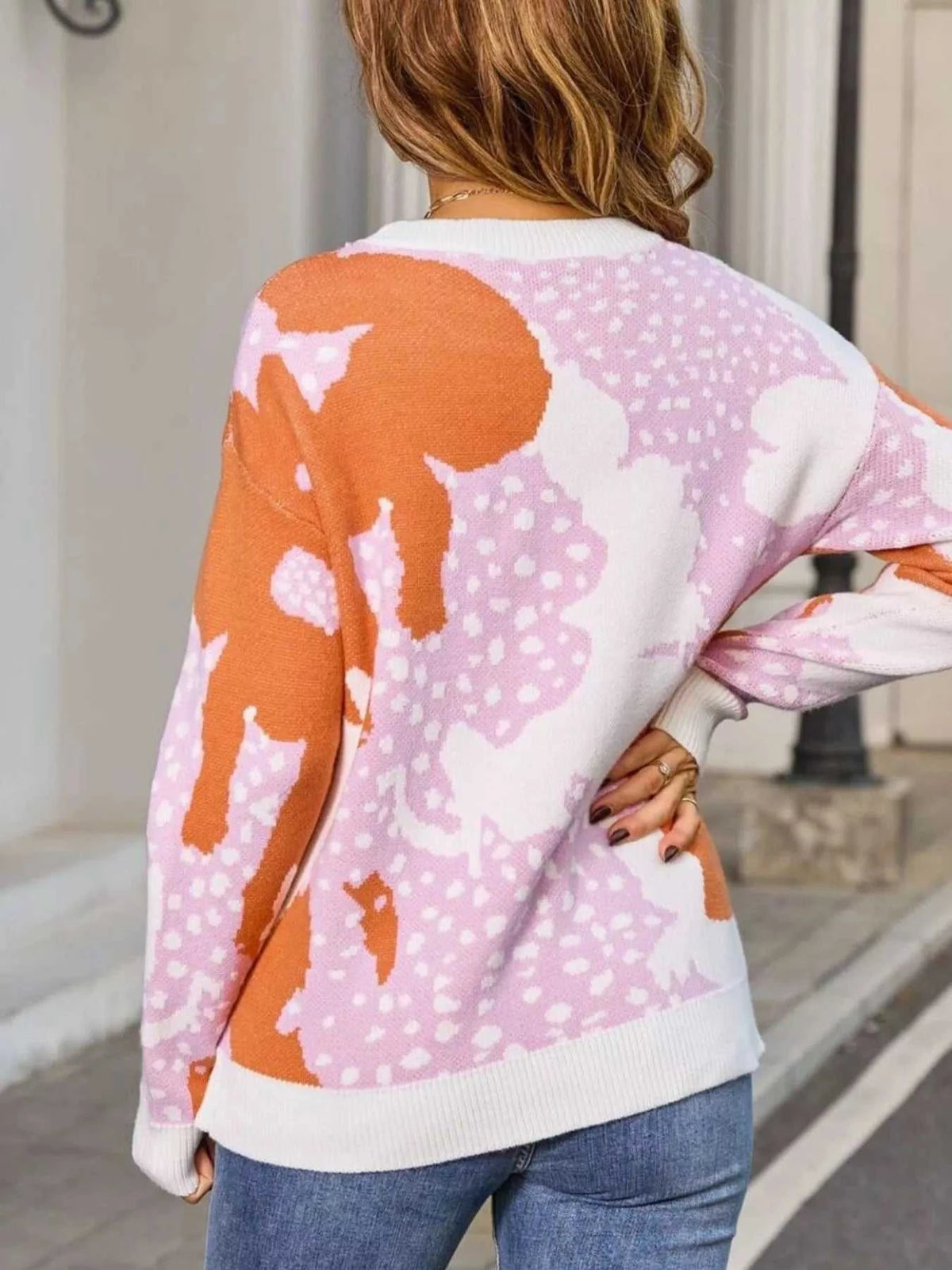 Abstract Pattern Round Neck Sweater 100100810449738 47 Gifts for Her Jerry's Apparel 