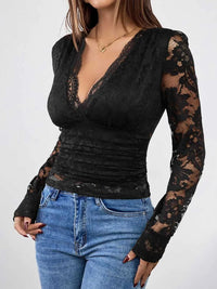 Perfee V-Neck Long Sleeve Lace Top 100100834352572 31 Affordable Fashion Under $100 Jerry's Apparel 