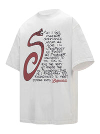 Men's Letter Round Neck Short Sleeve T-Shirt