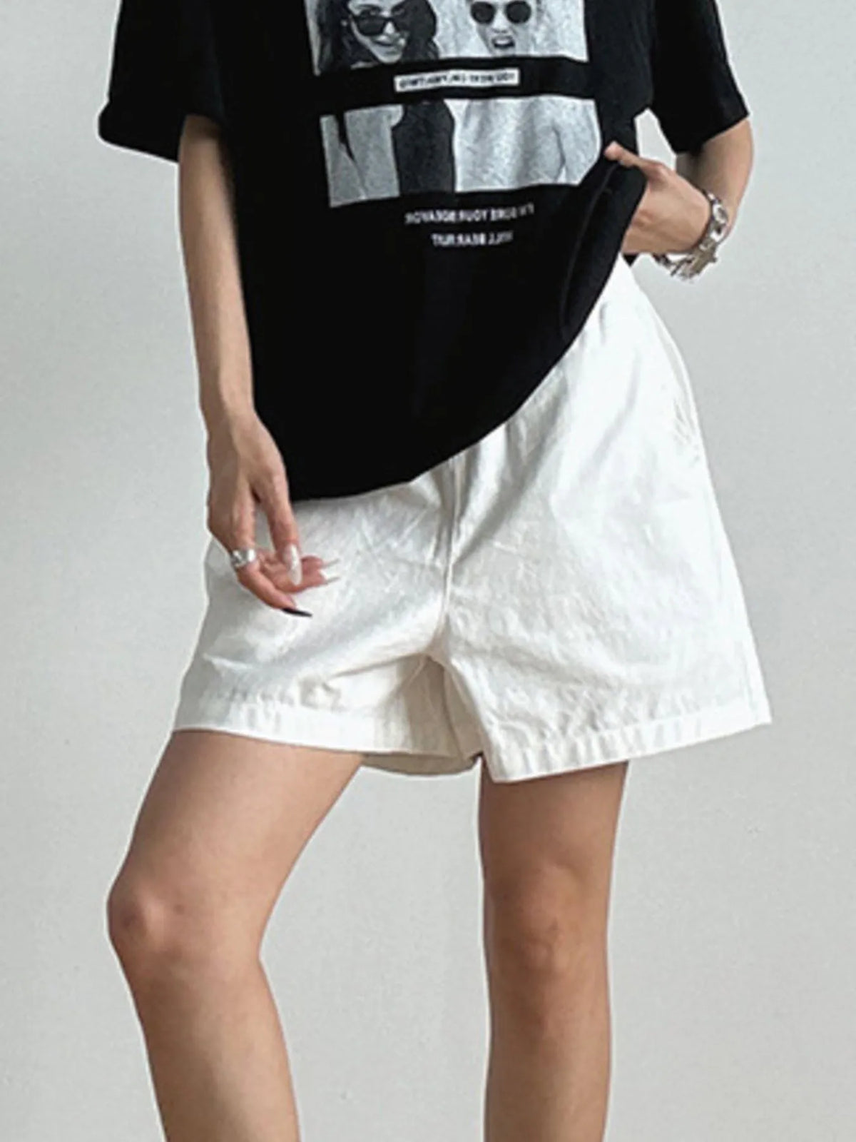 Elastic Waist Casual Shorts