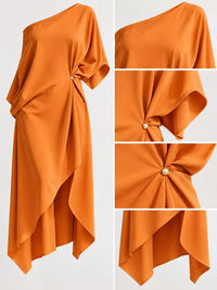 Full Size One-Shoulder Asymmetric Hem Midi Dress Plus Size 101001732260581 53 Gifts for Her Jerry's Apparel 