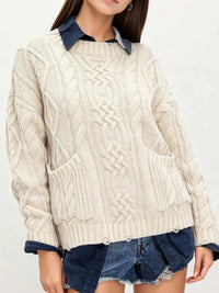 Cable-Knit Sweater with Front Pockets 100100995738984 52 Affordable Fashion Under $100 Jerry's Apparel 