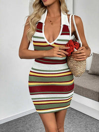 Multi-Color Striped Halter Neck Knit Sweater Dress 100100535429722 41 Affordable Fashion Under $100 Jerry's Apparel 
