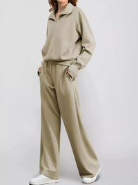 Half-Zip Sweatshirt and Wide-Leg Pants Set 101001840100593 40 Gifts for Her Jerry's Apparel 