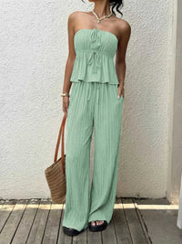Tube Top and Wide-Leg Pants Set 100100877151663 41 Jerry's Apparel 