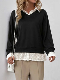 Perfee Faux Layered Contrast Long Sleeve Sweatshirt 100100110011462 33 Affordable Fashion Under $100 Jerry's Apparel 