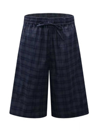 Men's Plaid Wide-Leg Drawstring Shorts 100400977962319 105 Gifts for Him Jerry's Apparel 