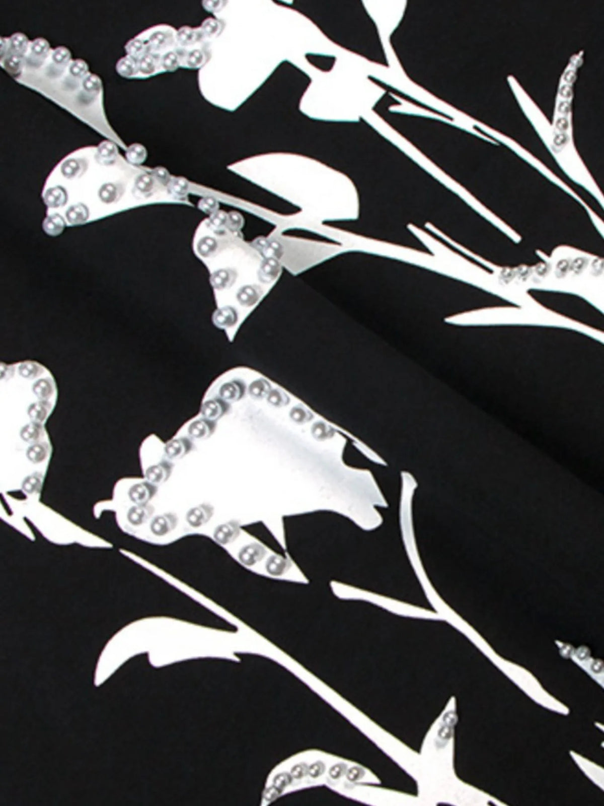 Men's Flower Pearl Detail Oversized Short Sleeve T-Shirt