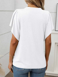 Round Neck Flutter Sleeve T-Shirt 100100468281947 23 Affordable Fashion Under $100 Jerry's Apparel 