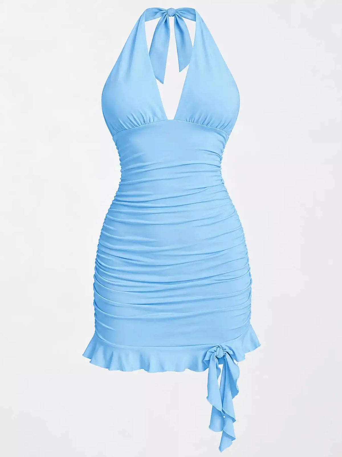 Ruched Halter Neck Bodycon Mini Dress 101001241020171 35 Gifts for Her Jerry's Apparel 