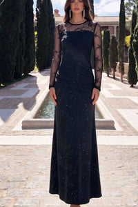 Glitter Mesh Long Sleeve Maxi Dress 101001398901391 37 Affordable Fashion Under $100 Jerry's Apparel 