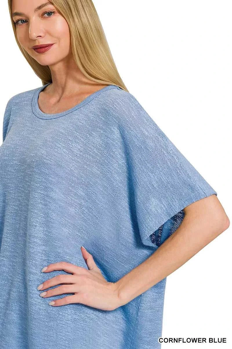 Zenana Oversized Slub Hacci Top 100100515322041 21 Jerry's Apparel 