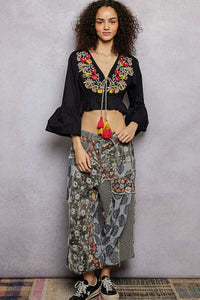 POL Floral Embroidered Cropped Blouse 100100151641347 43 Affordable Fashion Under $100 Jerry's Apparel 