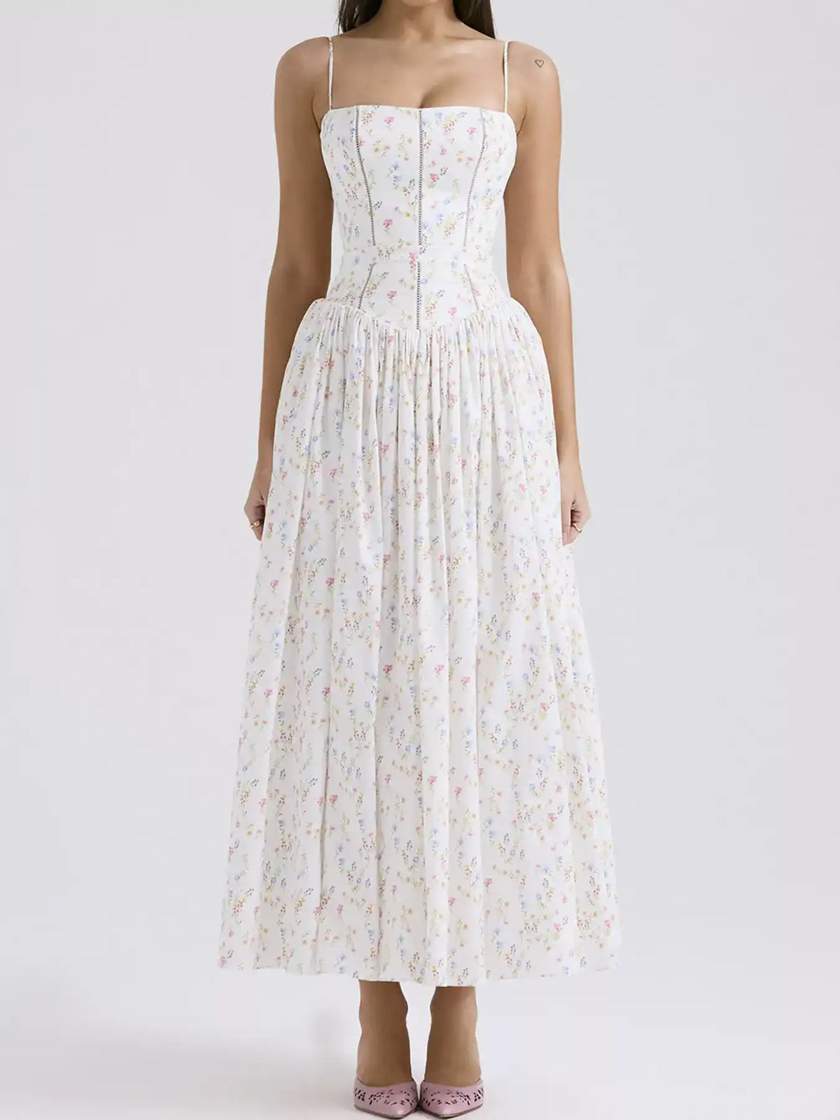 Floral Spaghetti Straps Midi Dress 101001005550846 56 Affordable Fashion Under $100 Jerry's Apparel 