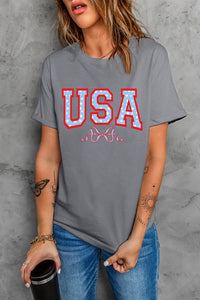 USA Round Neck Short Sleeve T-Shirt