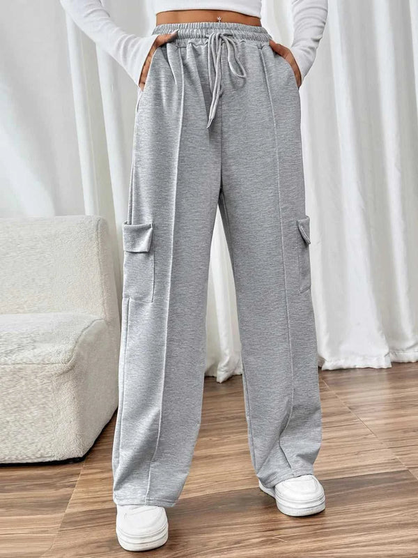 Perfee Drawstring Wide Leg Pants with Pockets 100100282861869 34 Affordable Fashion Under $100 Jerry's Apparel 