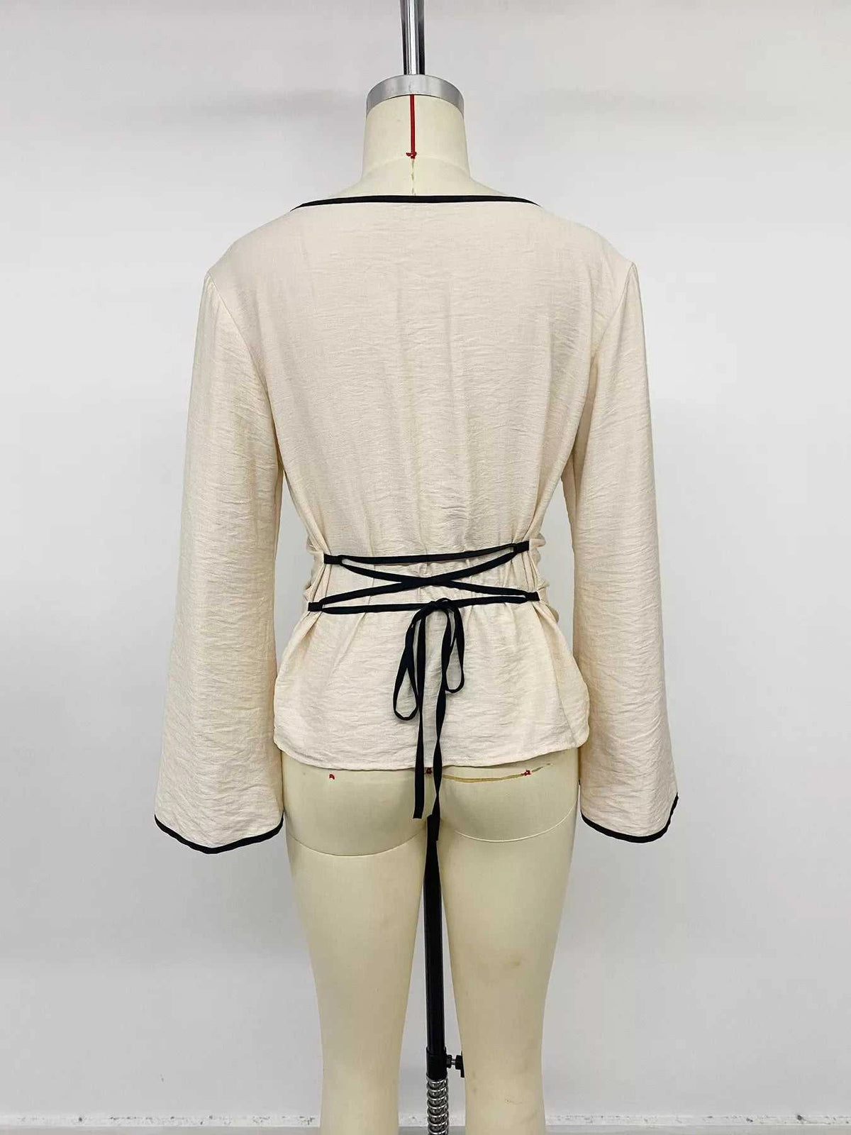 Contrast Trim Flare Sleeve Blouse 100100839982212 27 Affordable Fashion Under $100 Jerry's Apparel 