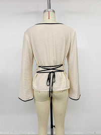 Contrast Trim Flare Sleeve Blouse 100100839982212 27 Affordable Fashion Under $100 Jerry's Apparel 