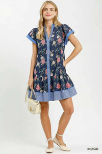 Umgee Floral Contrast Trim Ruffle Hem Mini Dress 100100092951620 66 Affordable Fashion Under $100 Jerry's Apparel 