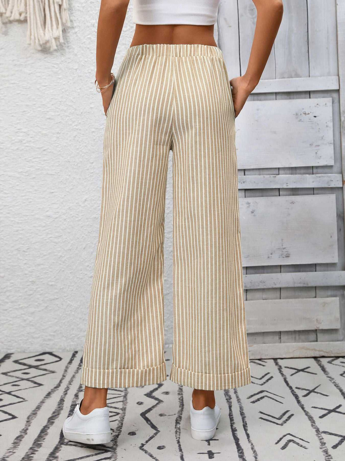 Striped Wide Leg Pants 100100886278692 32 Affordable Fashion Under $100 Jerry's Apparel 