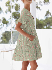 Polka Dot V-Neck Short Sleeve Mini Dress 100100568295398 24 Gifts for Her Jerry's Apparel 