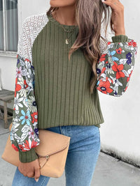 Perfee Printed Round Neck Long Sleeve Knit Top 100100521641078 25 Affordable Fashion Under $100 Jerry's Apparel 