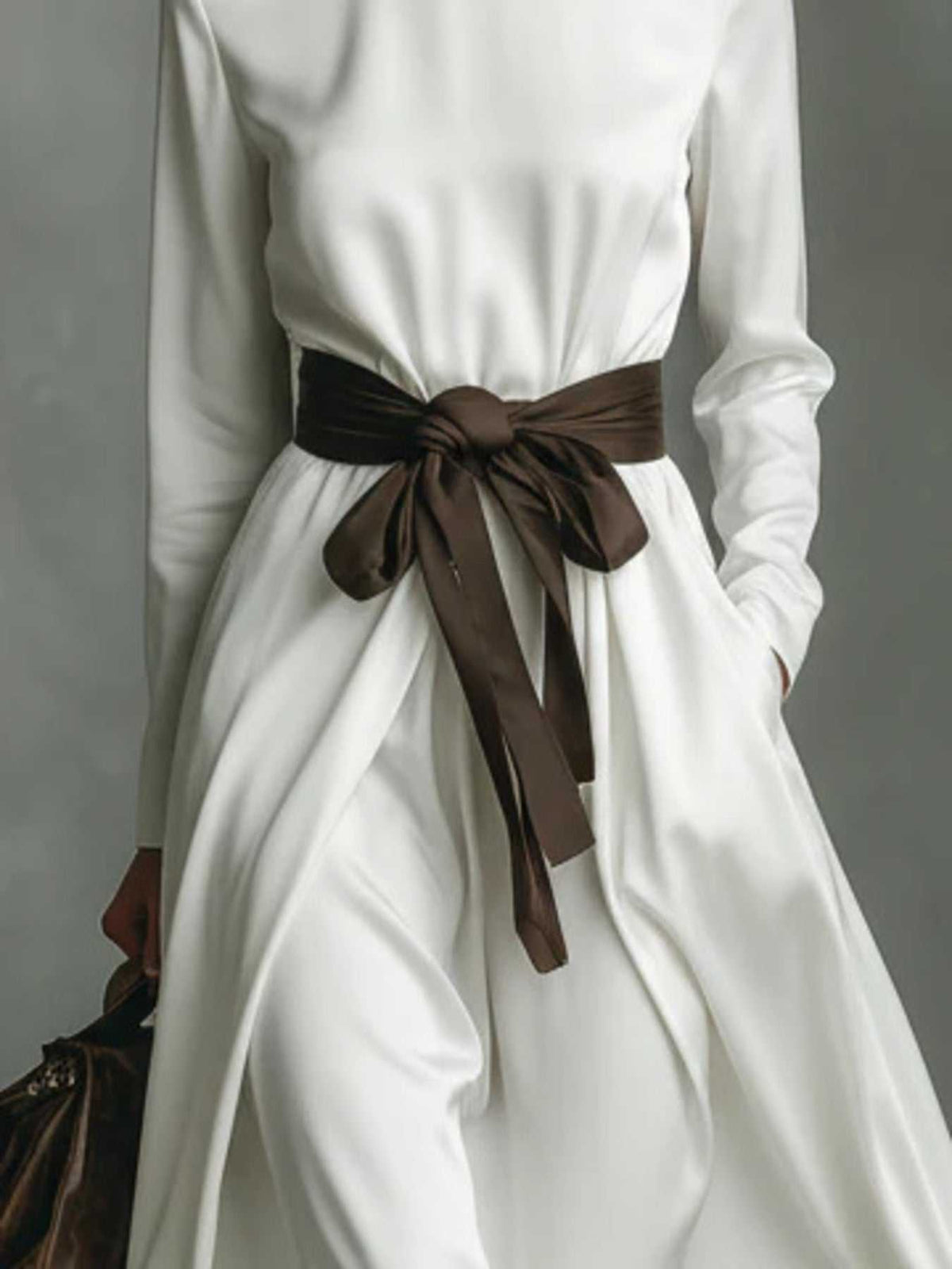 Turtleneck Tie Waist Midi Dress 100100601241017 60 Jerry's Apparel 