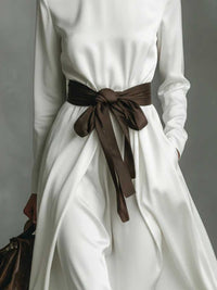 Turtleneck Tie Waist Midi Dress 100100601241017 60 Jerry's Apparel 