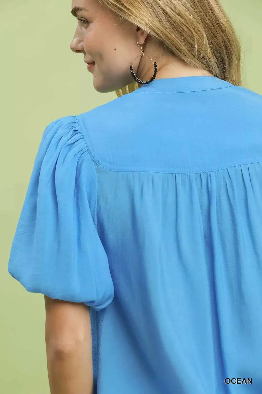 Umgee Button-Down Puff Sleeve Shirt 100100018371117 49 Affordable Fashion Under $100 Jerry's Apparel 