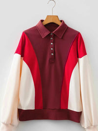 Color Block Patchwork Snap Button Oversize Hoodie 100100428996241 63 Affordable Fashion Under $100 Jerry's Apparel 