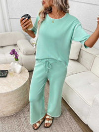 Round Neck Half Sleeve Top and Pants Set 100100458964546 67 Affordable Fashion Under $100 Jerry's Apparel 