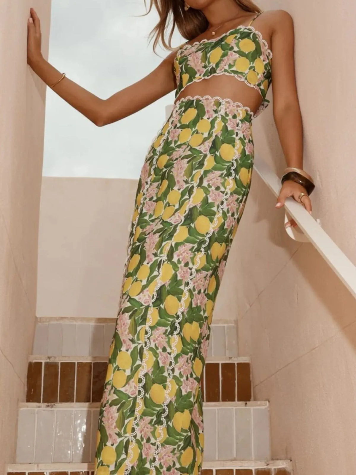 Printed Cami and Maxi Skirt Set