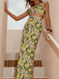 Printed Cami and Maxi Skirt Set