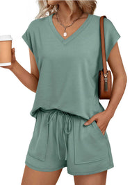 Casual V-Neck T-Shirt and Shorts Set 100100459433935 40 Affordable Fashion Under $100 Jerry's Apparel 