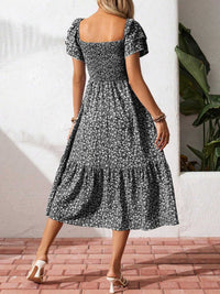 Floral Print Smocked Ruffle Sleeves Dress 100100039252836 42 Affordable Fashion Under $100 Jerry's Apparel 