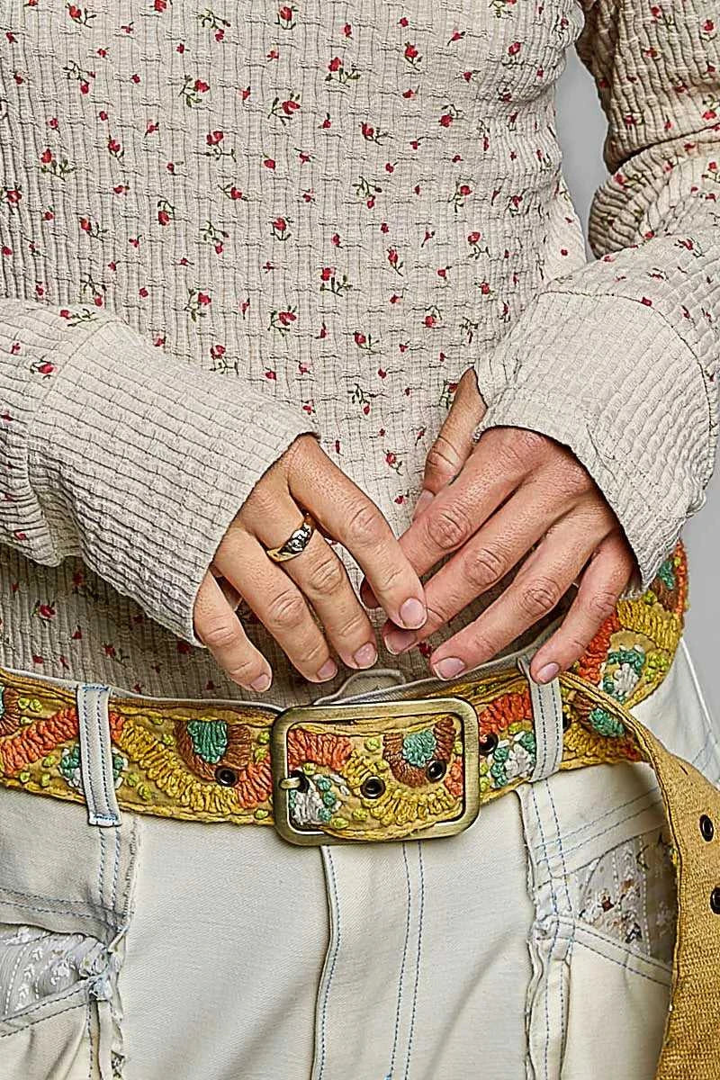 POL Ribbed Knit Floral Crew Neck Long Sleeve Top 100100134051906 62 Affordable Fashion Under $100 Jerry's Apparel 