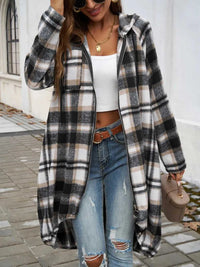 Devine Plaid Zip Up Hooded Coat 100100313261902 47 Affordable Fashion Under $100 Jerry's Apparel 