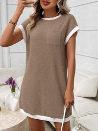 Contrast Trim Ribbed Knit Mini Dress with Pocket 100100281069040 32 Affordable Fashion Under $100 Jerry's Apparel 