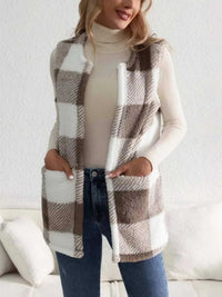 Cozy Plaid Sherpa Vest Coat 100100200755346 28 Affordable Fashion Under $100 Jerry's Apparel 