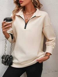 Quarter Zip Dropped Shoulder Sweatshirt 100100362581547 41 Affordable Fashion Under $100 Jerry's Apparel 