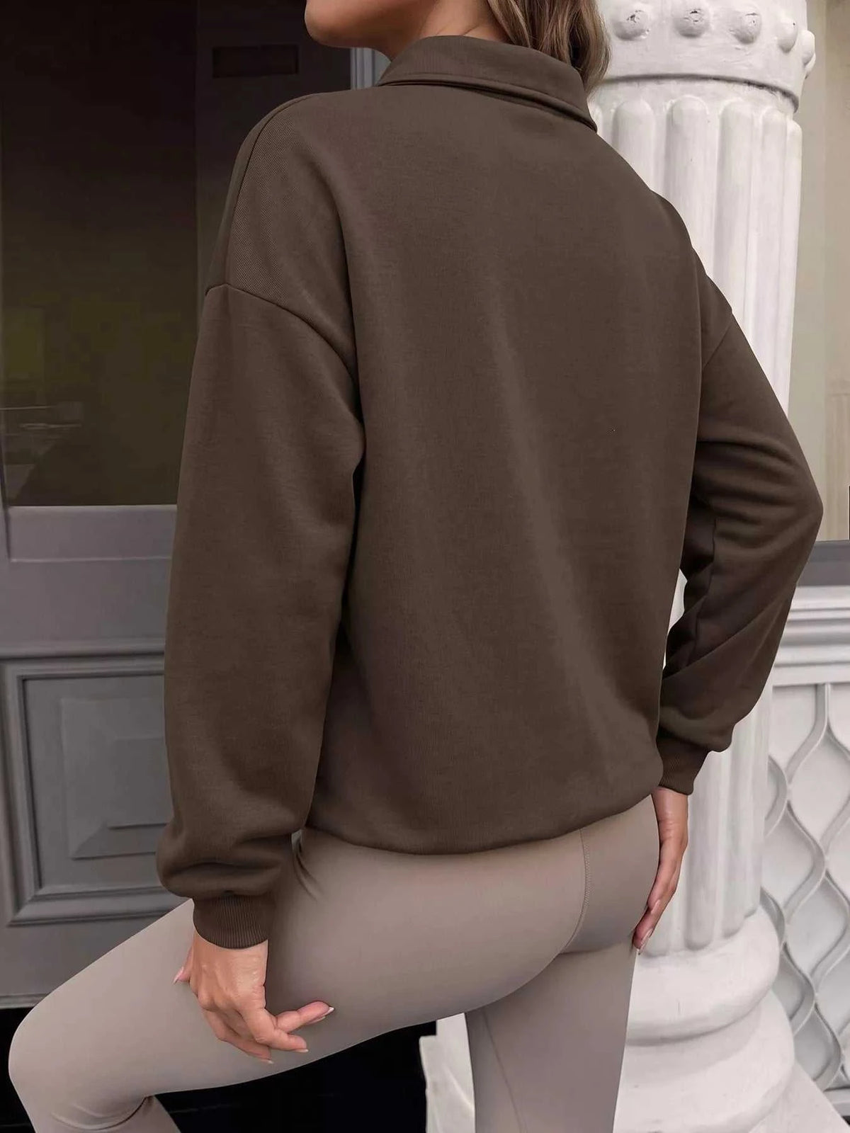 Polo Collar Dropped Shoulder Sweatshirt 101001441301221 39 Affordable Fashion Under $100 Jerry's Apparel 